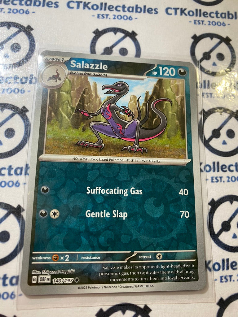 Salazzle Reverse Holo #140/197 2023 Obsidian Flames Pokemon Card