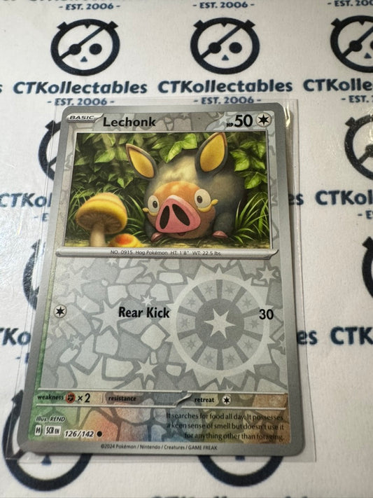 Lechonk Reverse Holo #126/142 Stellar Crown Scarlet & Violet Pokemon