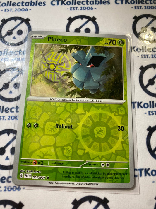 Pineco reverse holo #001/091 2024 Paldean Fates Pokemon Card