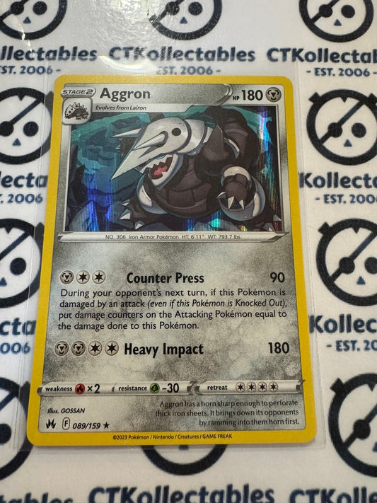 Aggron Holo Rare #089/159 Crown Zenith Pokémon Card
