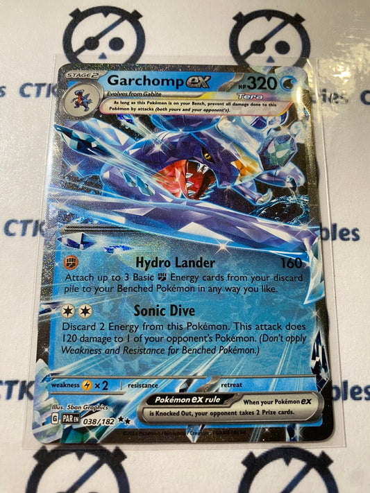 Garchomp EX Ultra Rare #038/182 2023 Paradox Rift Pokémon