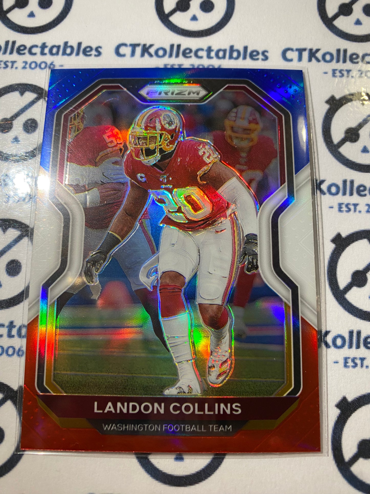 2020 NFL Prizm Landon Collins Red White & Blue Prizm #184 Washington