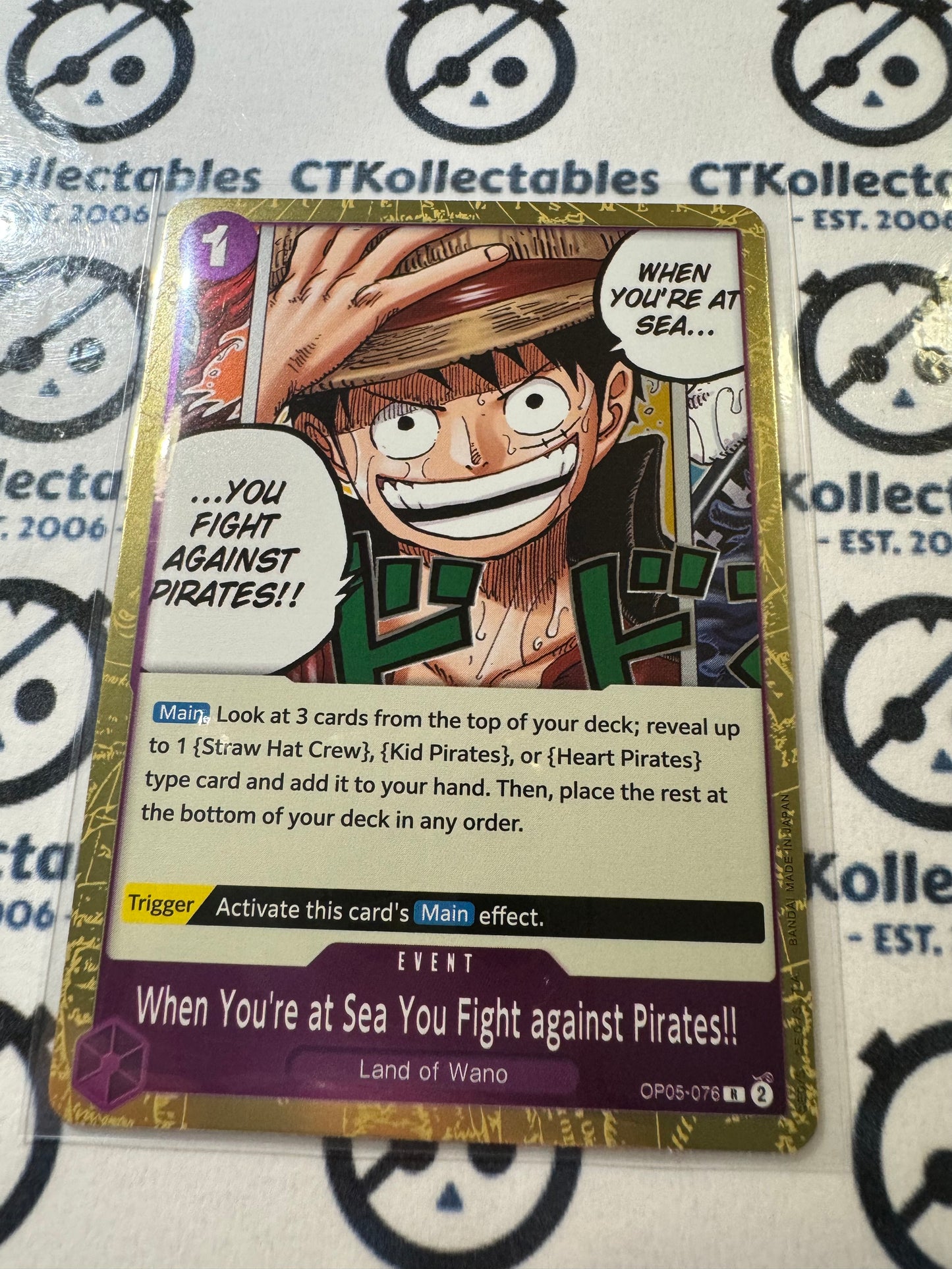 One Piece You're at sea #OP05-076 R Foil Awakening of the New Era Card