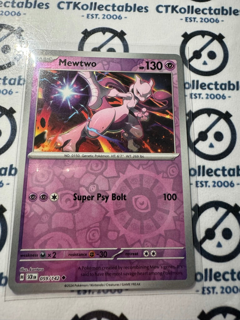 Mewtwo Reverse Holo #059/142 Stellar Crown Scarlet & Violet Pokemon