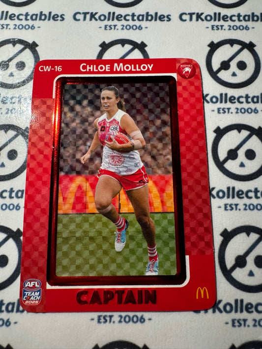 2025 AFLW Teamcoach Maccas Captain RED - Chloe Molloy CW-16 Swans