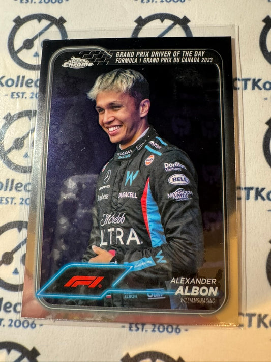 2024 Topps Chrome F1 Alexander Albon "Driver of the day" Williams #166