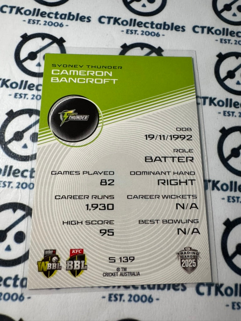 2025/26 CA Cricket Traders Cameron Bancroft Silver Parallel #S139