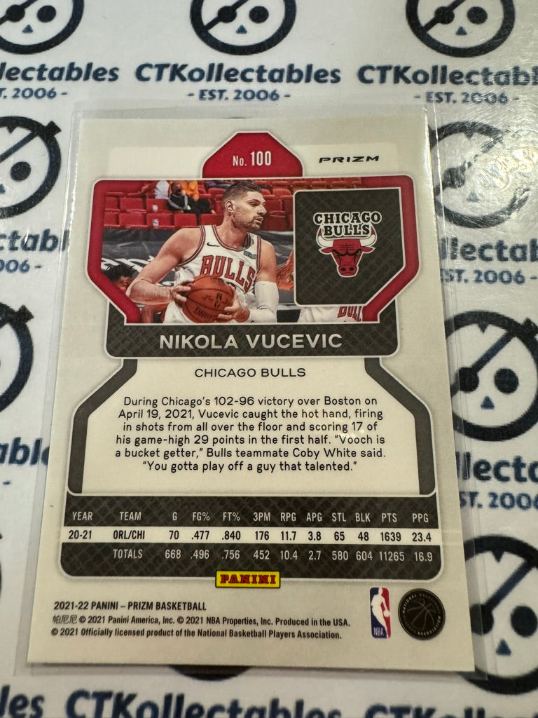 2021-22 NBA Panini Prizm Nikola Vucevic Cracked Prizm #100 Bulls
