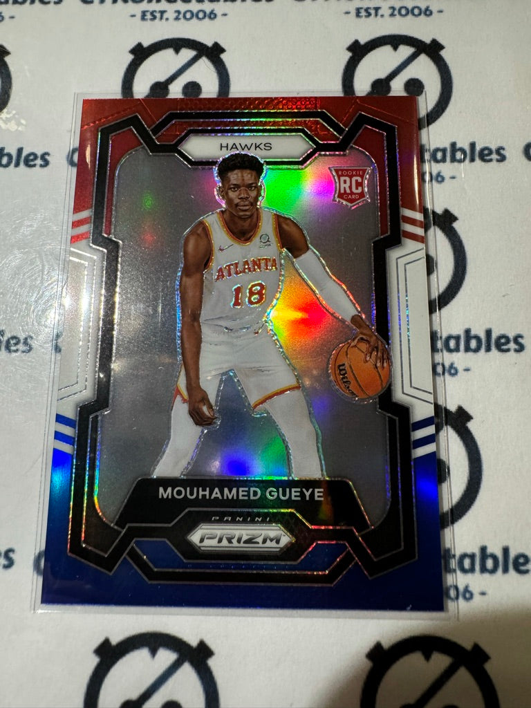 2023-24 NBA Panini Prizm Mouhamed Gueye rookie Red White Blue Prizm #157 Hawks