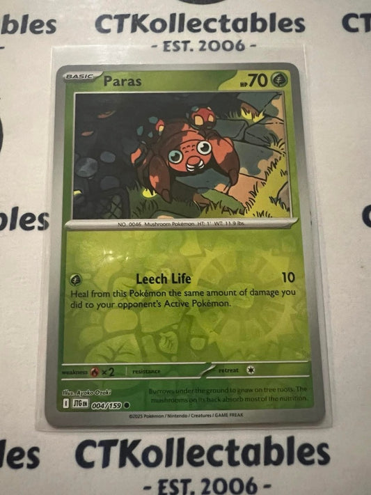 Paras Reverse Holo #004/159 Journey Together Pokemon Card TCG