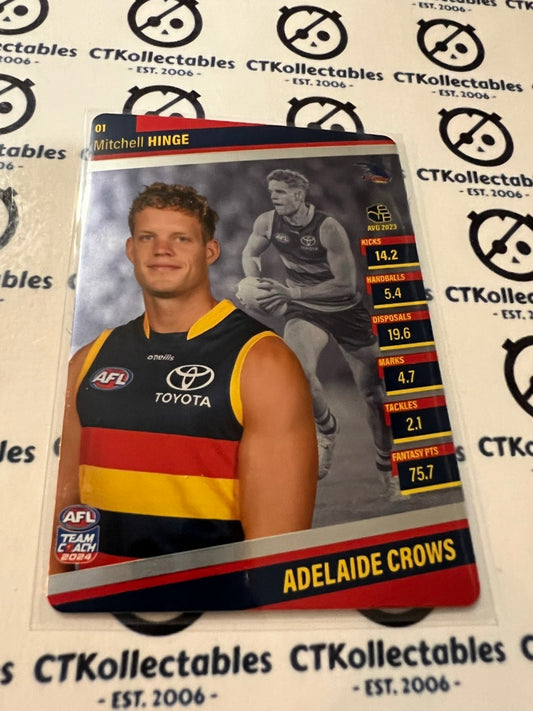 2024 AFL Teamcoach Silver Card #01 Mitchell hinge Crows