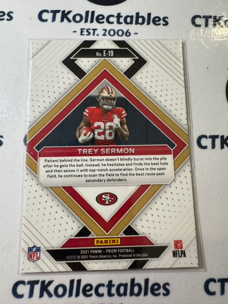 2021 NFL Panini Prizm Emergent Base #E-19 Trey Sermon 49ers