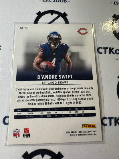 2024 NFL Prestige Dots Xtra Points #50 D’Andre Swift Chicago Bears