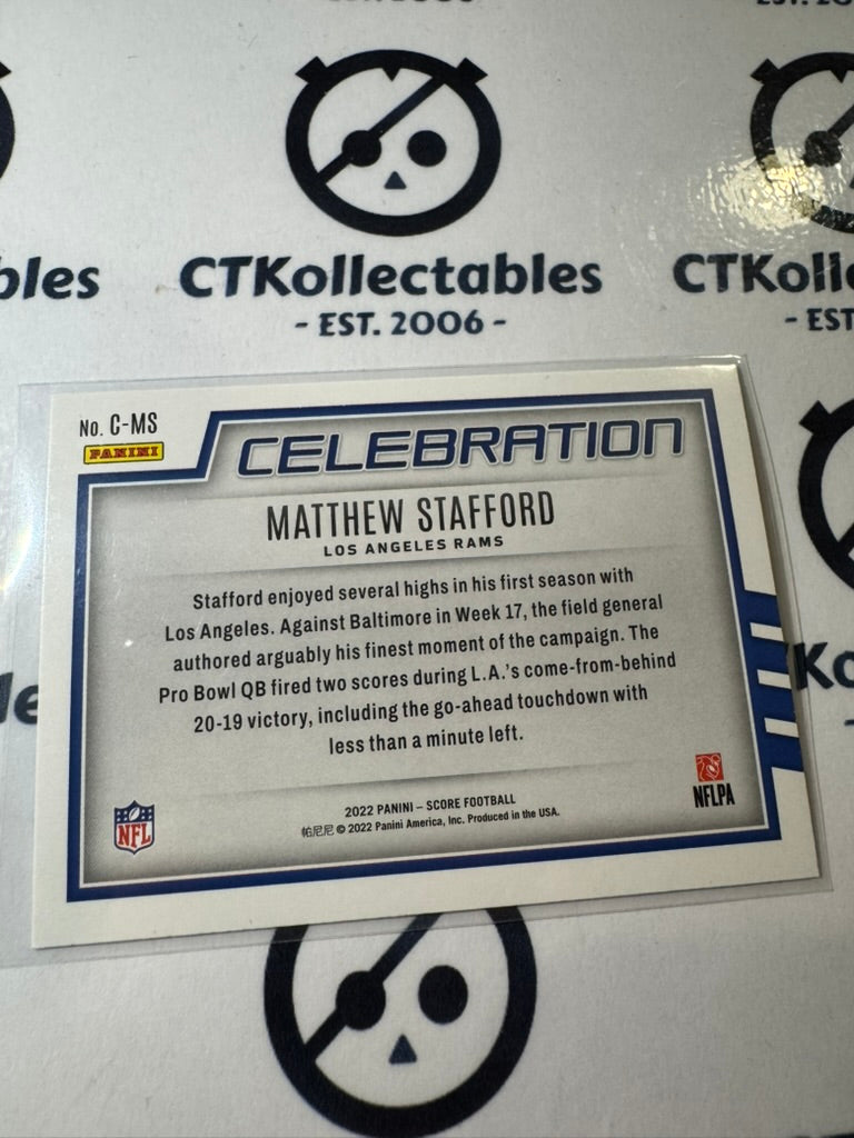 2022 NFL Panini Score Celebration #C-MS Matthew Stafford Rams