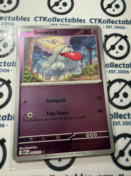 Greavard Reverse Holo Mega Evolution #065/132 Pokemon