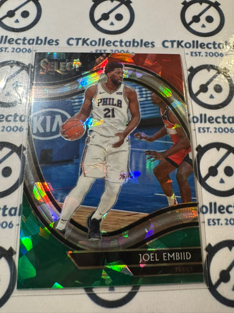 2020-21 NBA Select Joel Embiid Red White Green Prizm Courtside #216 76ers