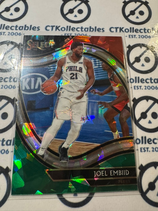 2020-21 NBA Select Joel Embiid Red White Green Prizm Courtside #216 76ers