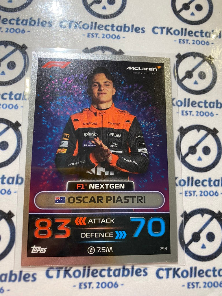 2023 Topps Turbo Attax F1 -Foil Oscar Piastri Next Gen #293 McLaren