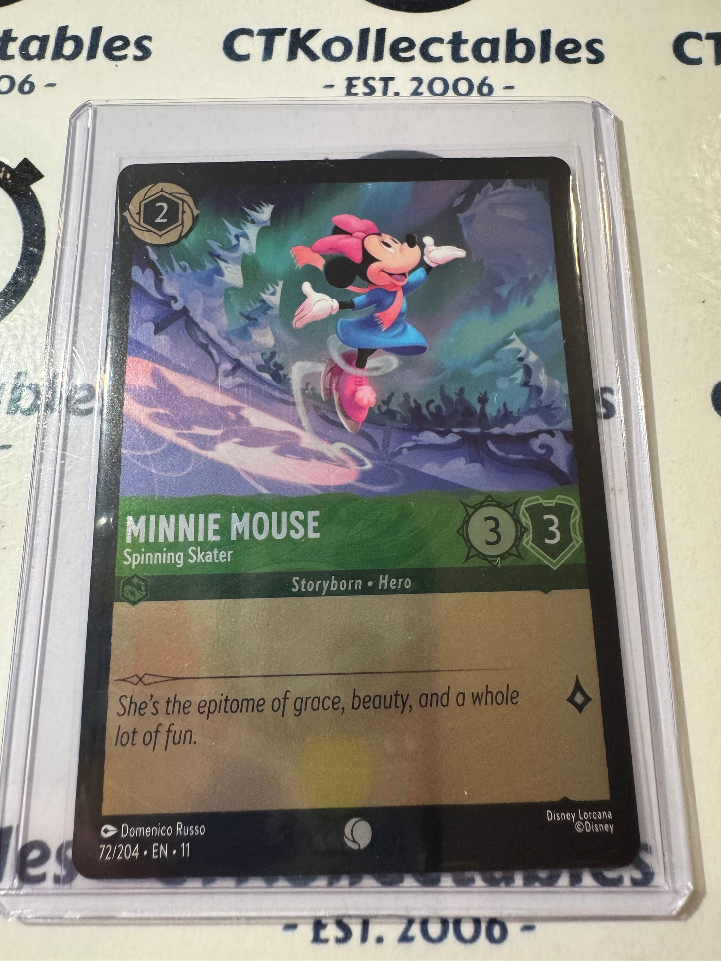 Disney Lorcana Winterspell 72/204 Minnie Mouse – Spinning Skater FOIL C