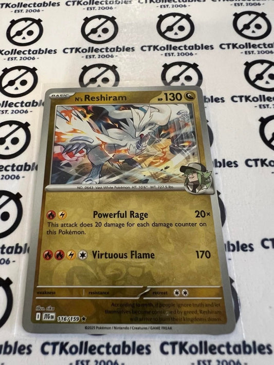 N's Reshiram Reverse Holo #116/159 Journey Together Pokemon Card TCG