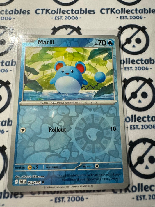 Marill Reverse Holo #033/142 Stellar Crown Scarlet & Violet Pokemon