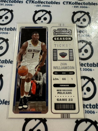 2022-23 NBA Panini Contenders Zion Williamson Base #85 Pelicans