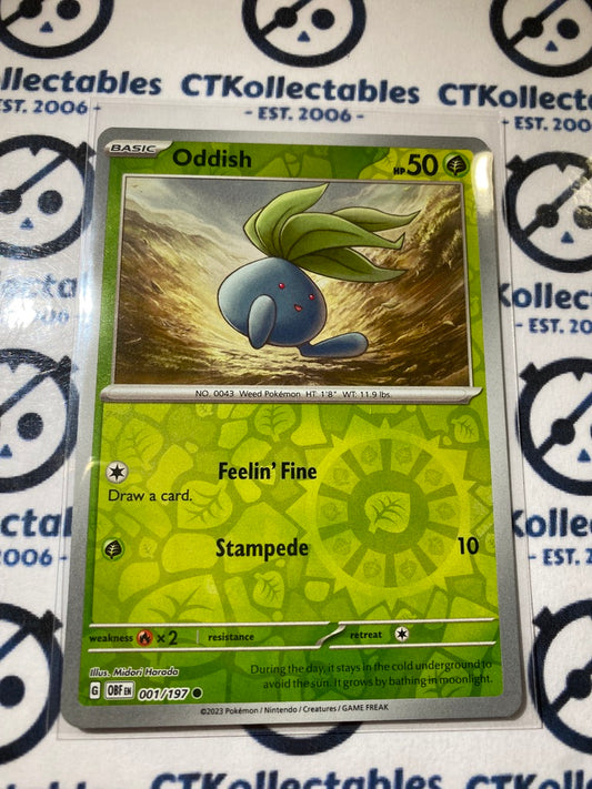 Oddish Reverse Holo #001/197 2023 Obsidian Flames Pokemon Card