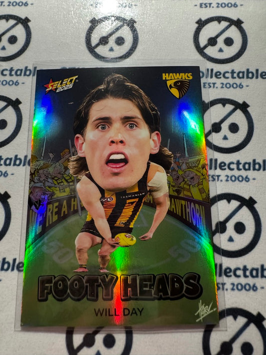 2025 AFL Footy Stars Footy Heads Will Day FH55 Hawks