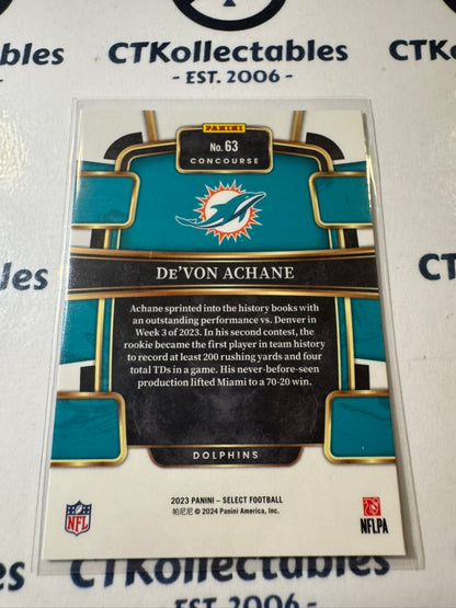 2023 NFL Panini Select Concourse Rookie #63 De’Von Achane Dolphins