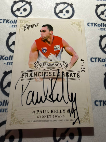 2024 AFL Supremacy Paul Kelly Franchise Greats Signature #41/50 FGS32 Swans