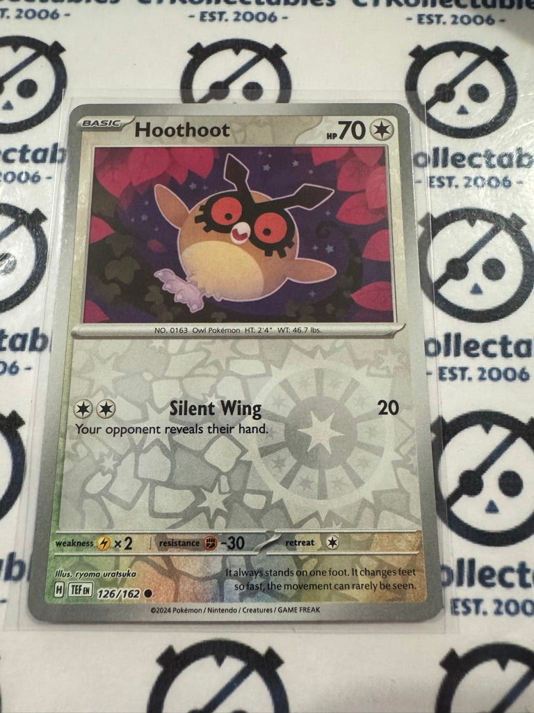 Hoothoot Reverse Holo Scarlet & Violet Temporal Forces # 126/162 Pokemon