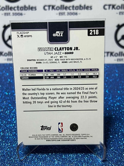 2025-26 Topps Flagship Rookie card #218 Walter Clayton Jr. Utah Jazz RC