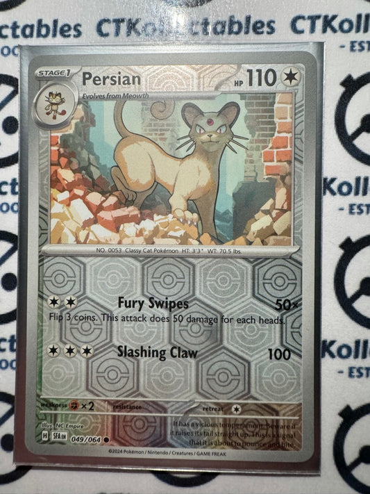 Persian Reverse Holo #049/064 2024 Shrouded Fable Pokemon TCG