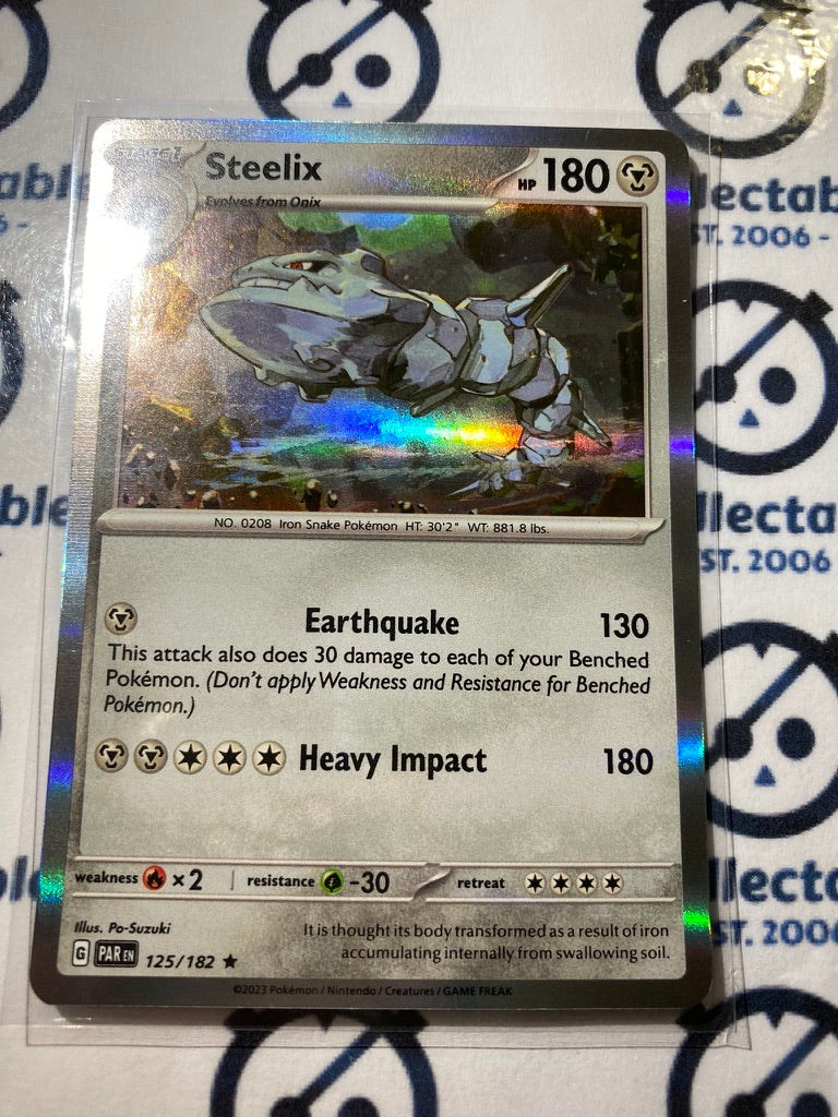 Steelix Holo Rare #125/182 2023 Scarlet & Violet Paradox Rift Pokémon