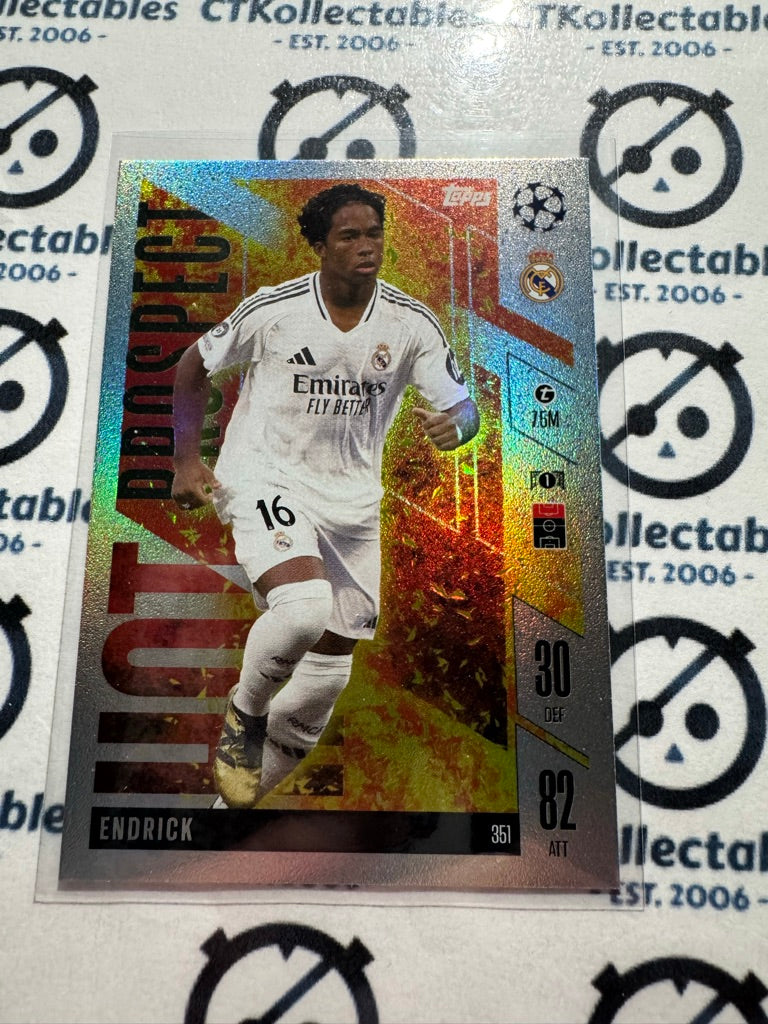 24/25 TOPPS MATCH ATTAX Endrick Hot Prospect #351 SOCCER CARD