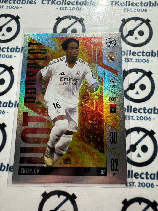 24/25 TOPPS MATCH ATTAX Endrick Hot Prospect #351 SOCCER CARD