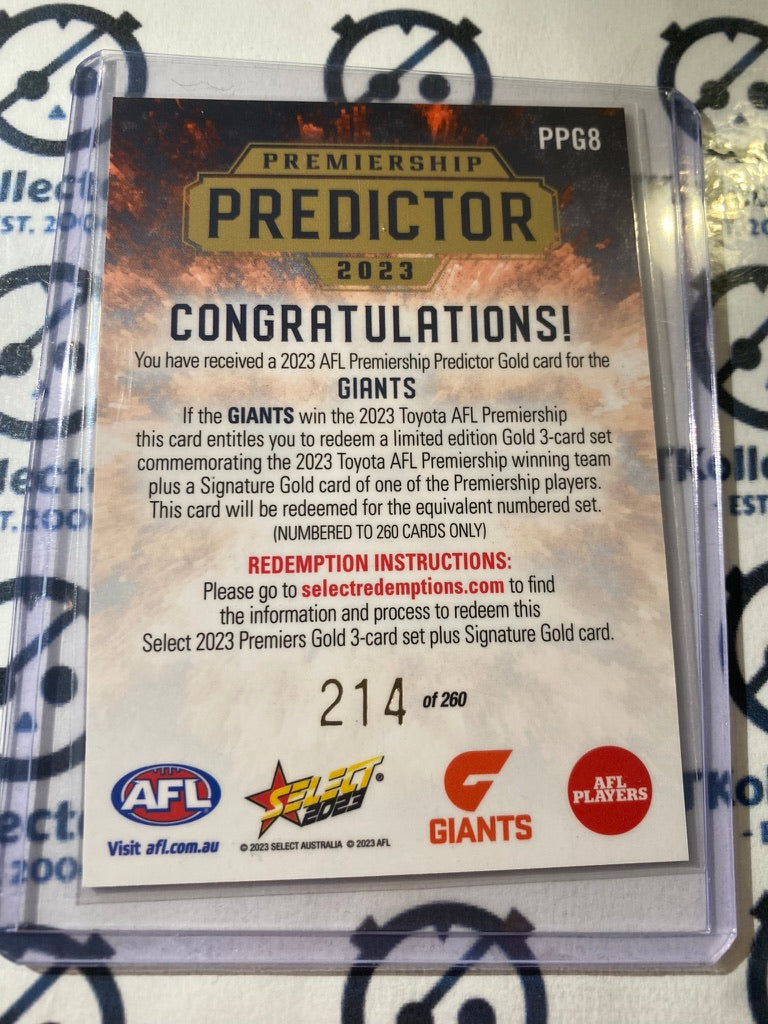 2023 AFL Footy Stars GWS Giants Premiership Predictor #214/260