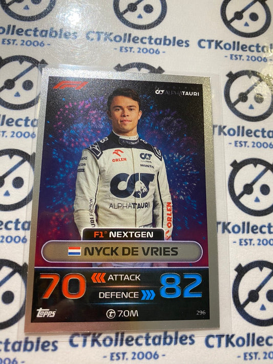 2023 Topps Turbo Attax F1 -Foil Nyck De Vries Next Gen #296 Alpha