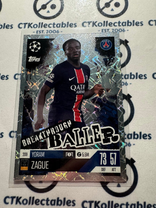 24/25 TOPPS MATCH ATTAX Yoram Zague Breakthrough Baller #209