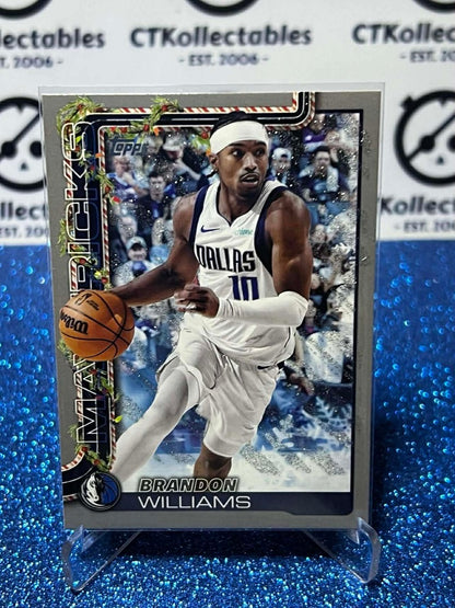 2025-26 Topps Holiday NBA Silver Glitter #H138 Brandon Williams Dallas Maverick