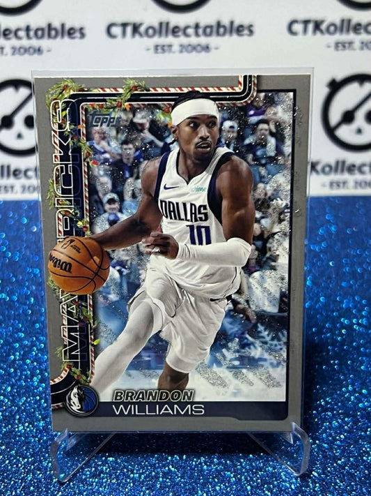 2025-26 Topps Holiday NBA Silver Glitter #H138 Brandon Williams Dallas Maverick
