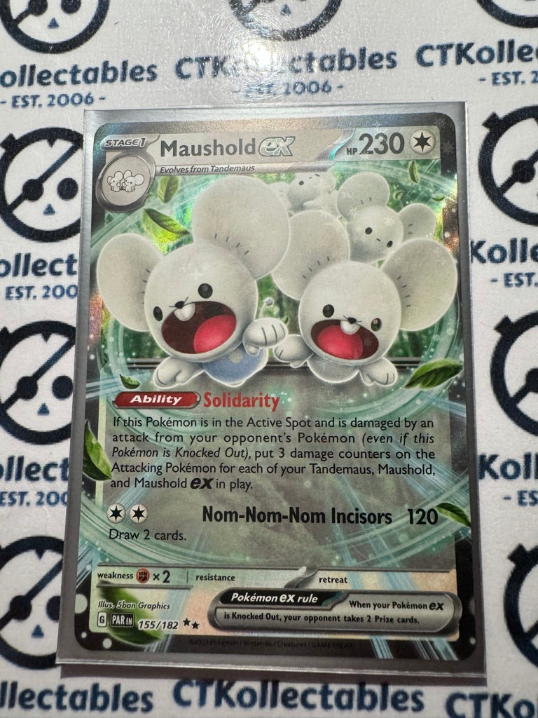 Maushold EX Ultra Rare #155/182 2023 Paradox Rift Pokémon TCG