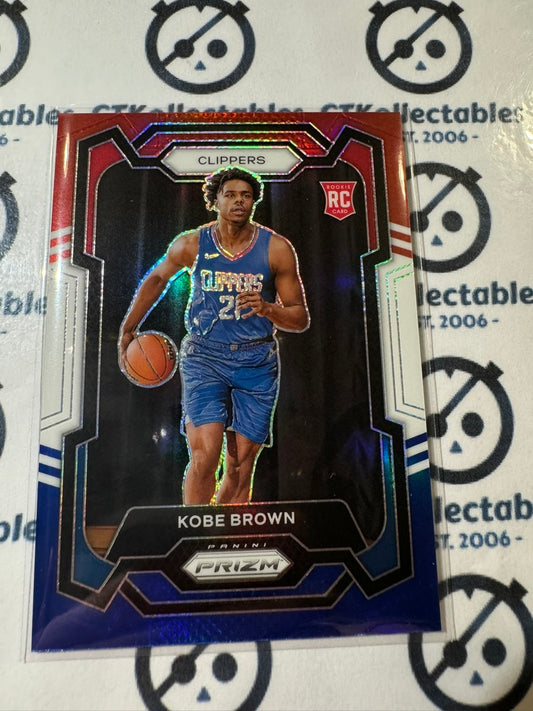 2023-24 NBA Panini Prizm Kobe Brown Red White Blue #144 Rc Clippers