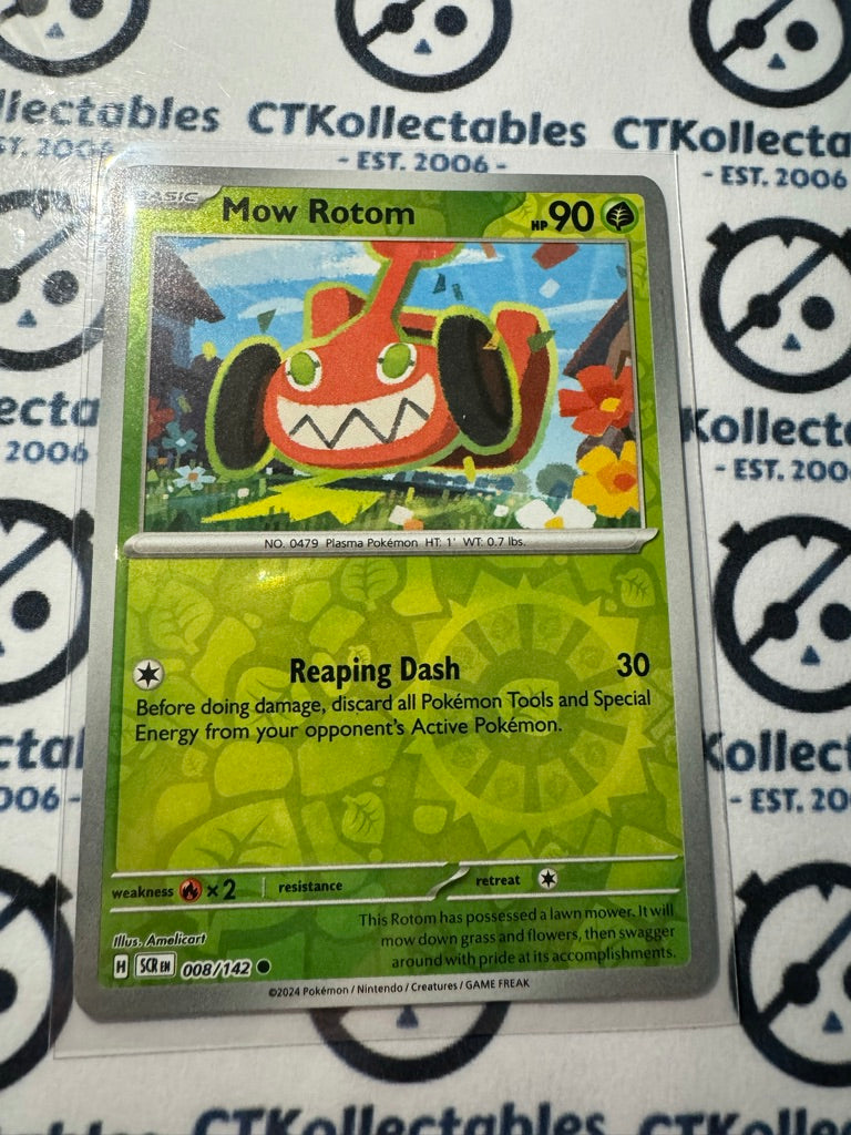 Mow Rotom Reverse Holo #008/142 Stellar Crown Scarlet & Violet Pokemon