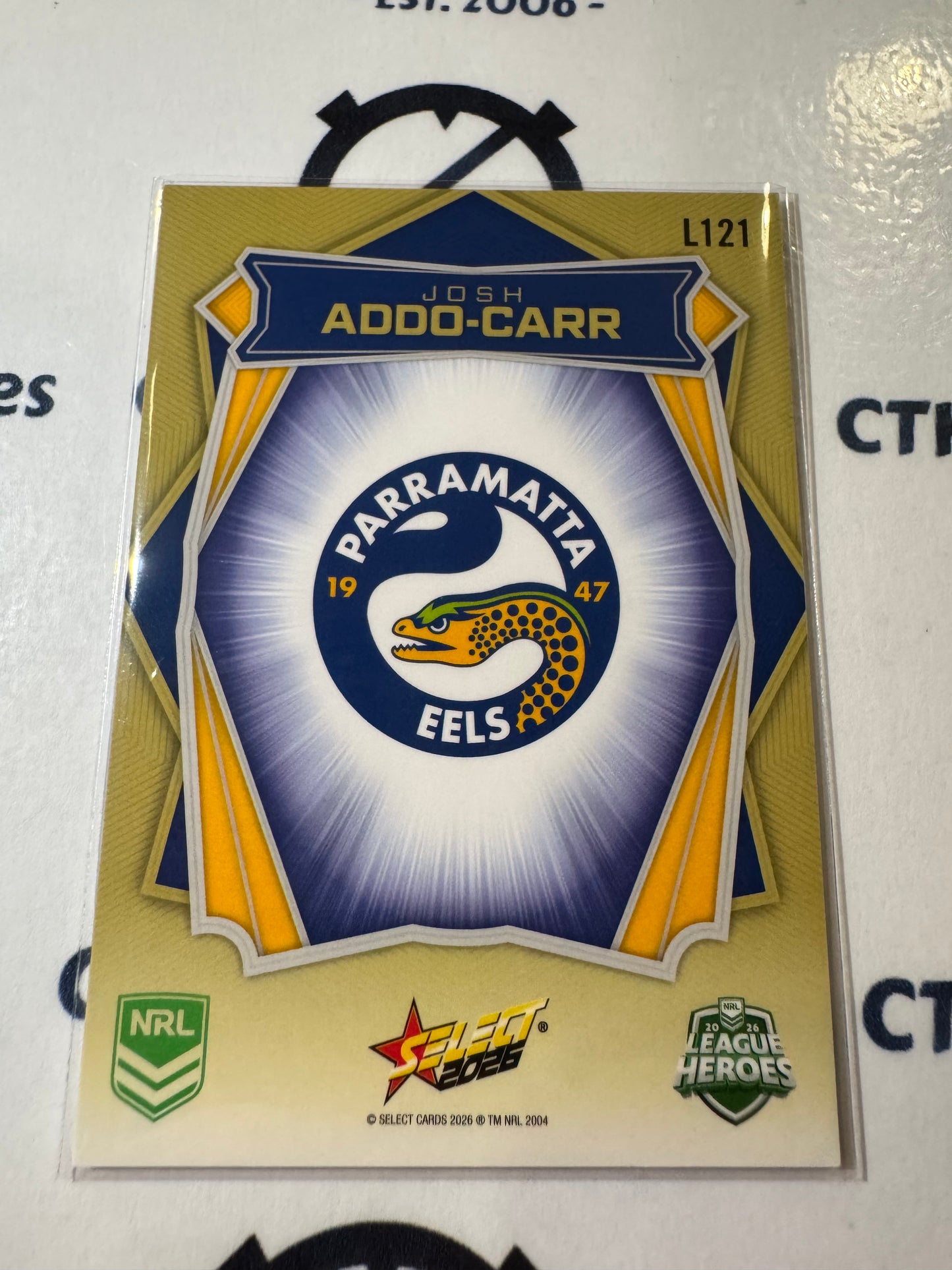 2026 Select NRL League Heroes Luminous Base #L121 Josh Addo-Carr Eels