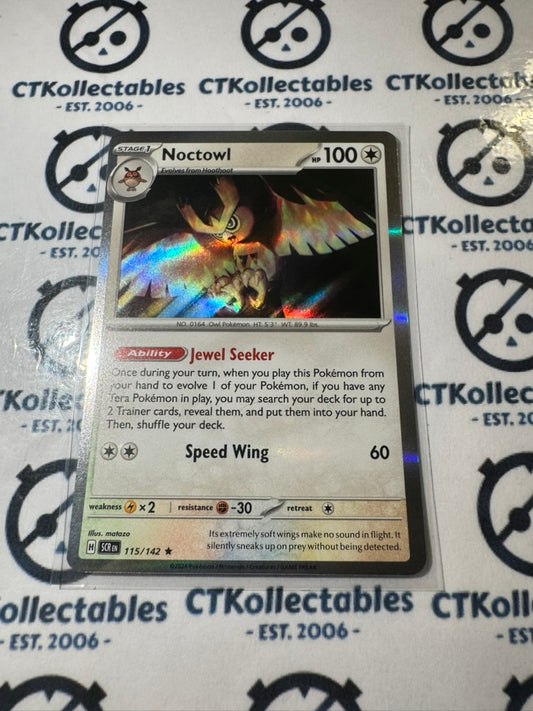 Noctowl Holo Rare #115/142 Stellar Crown Scarlet & Violet Pokemon