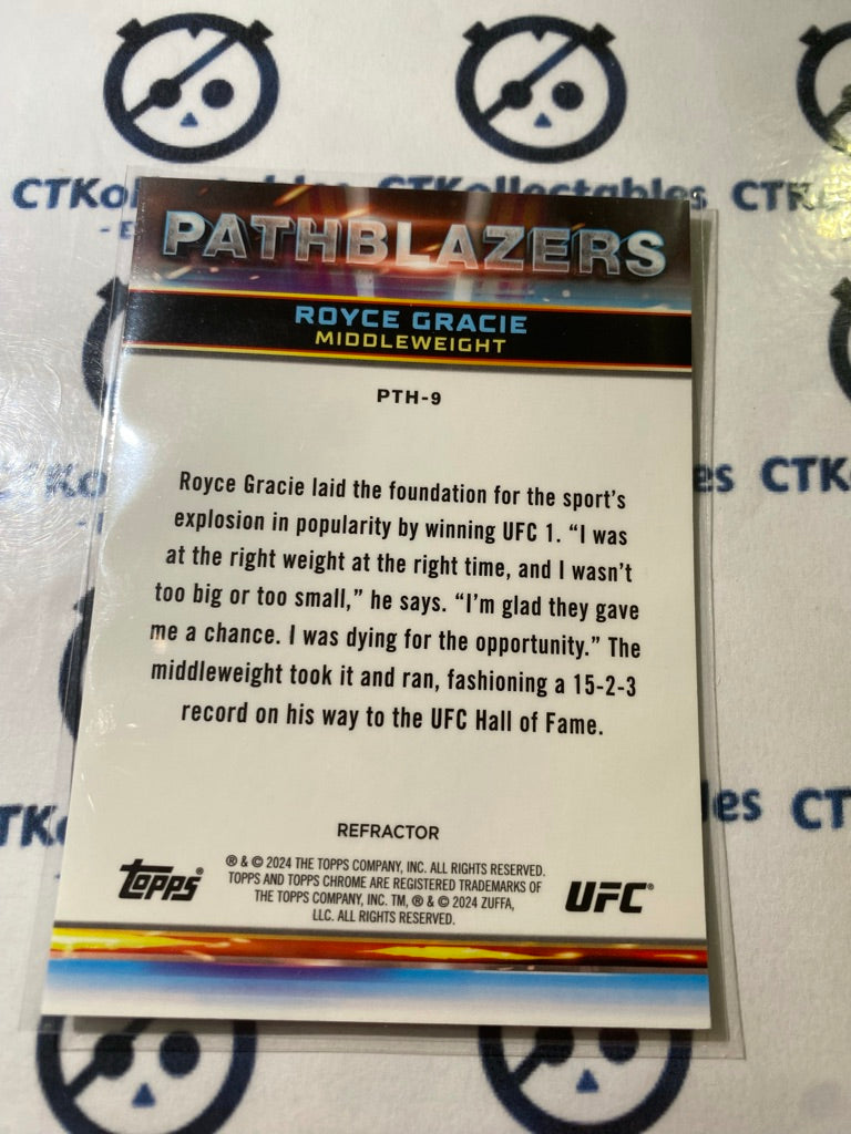 2024 UFC Topps Chrome Royce Gracie Silver Refractor PATHBLAZERS #PTH-9