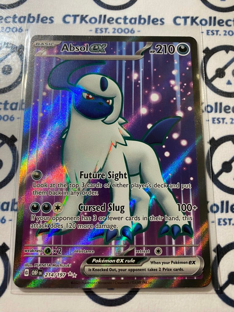 Absol EX Full Art Ultra Rare #214/197 2023 Obsidian Flames Pokemon Card