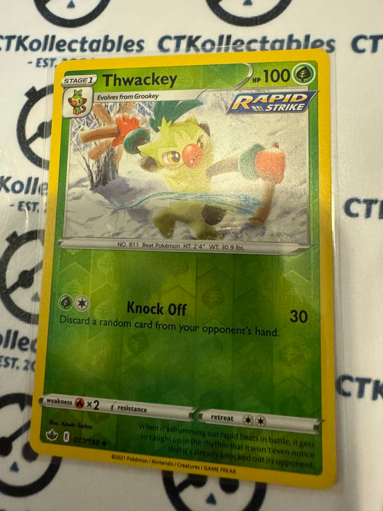 Thwackey Reverse Holo #017/198 Pokemon Card Chilling Reign