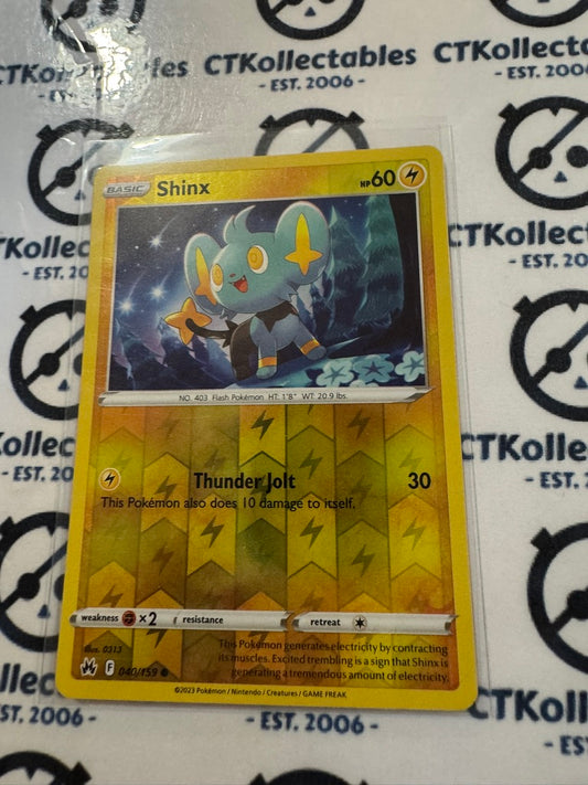Shinx Reverse Holo #040/159 Crown Zenith Pokémon Card